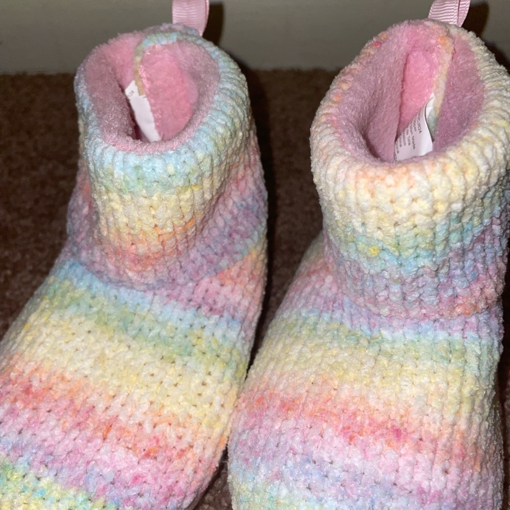 Cozy Multicolor Knit Toddler Slippers